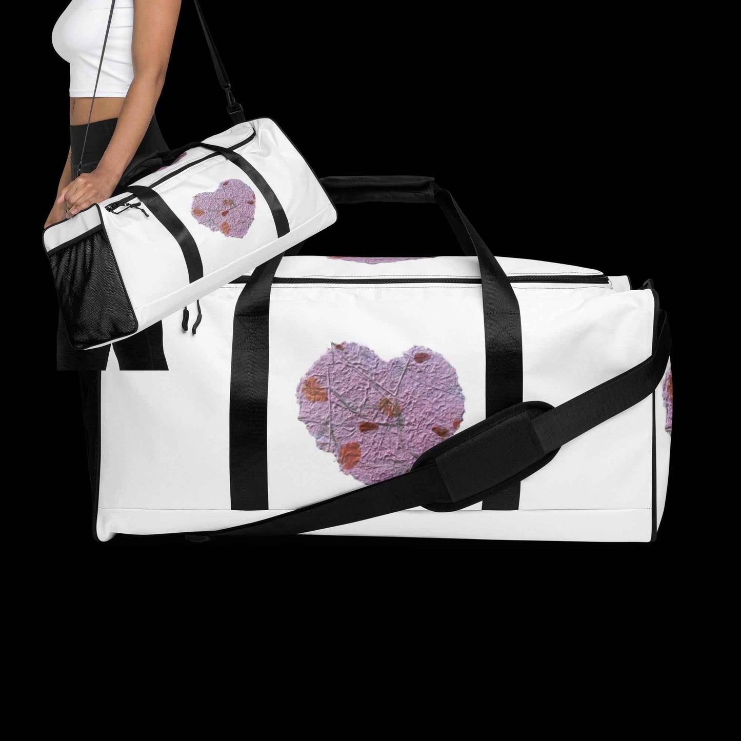 Sports Duffle bag with a cute Heart design, Unique!
