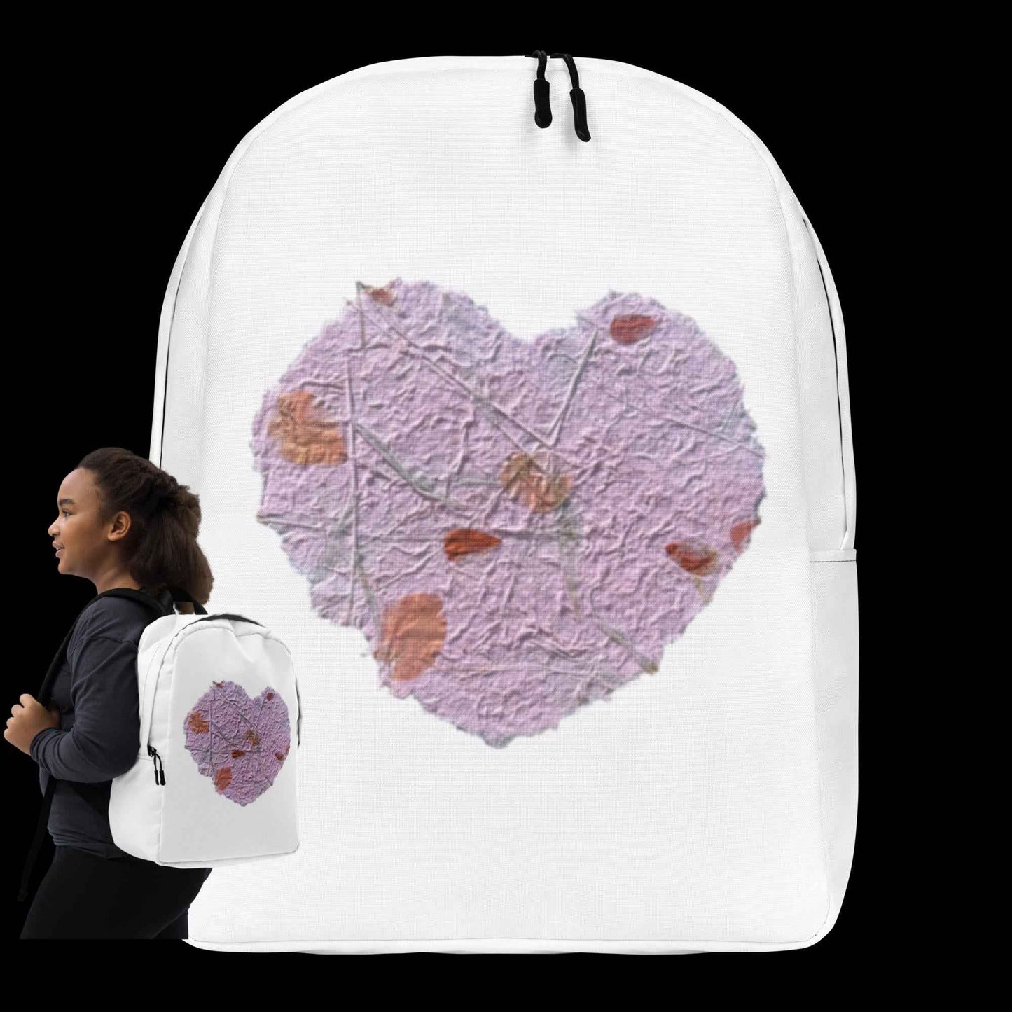 Pink Heart on Minimalist Backpack