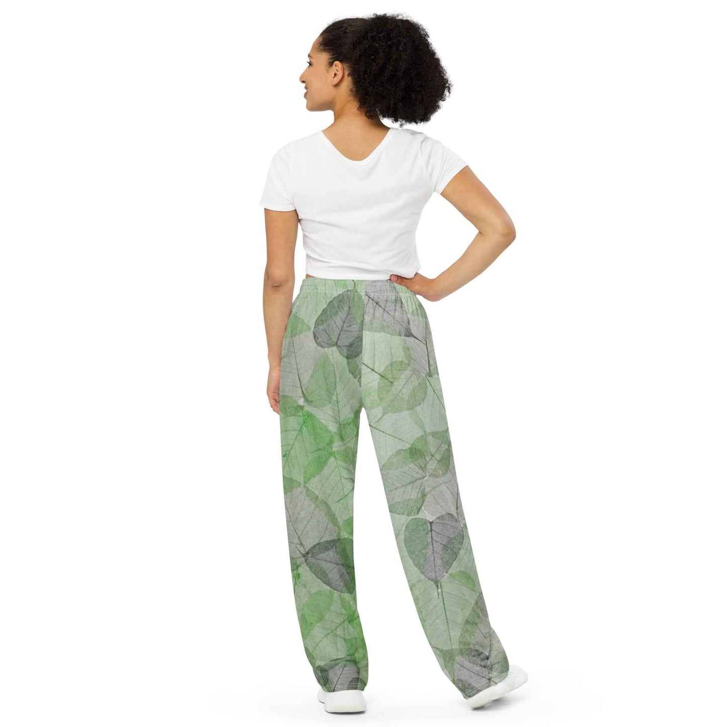 Green Leaf All-over print unisex wide-leg pants